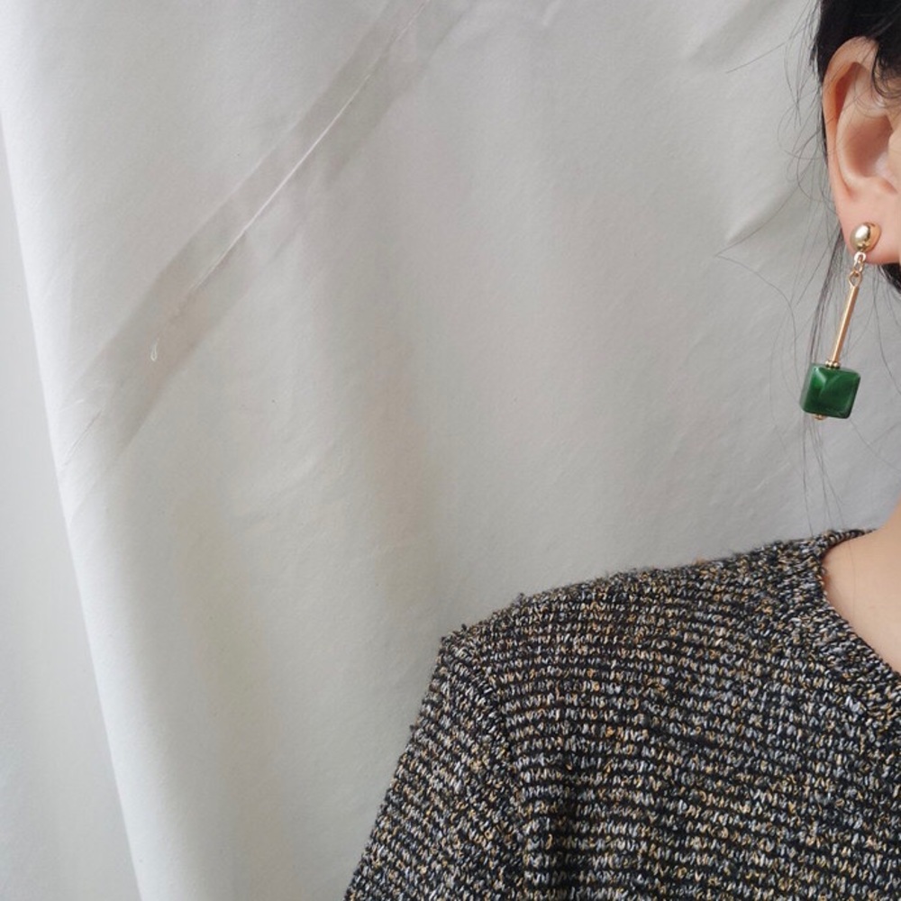 LAST Stylish Cube Drop Marble Earrings - Picture 7 of 8